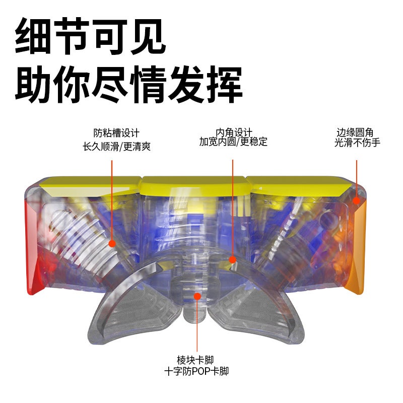 Light Rubik'S Cube Three-Order Rechargeable Magnetic Glorious Light Three-Order Intelligence Rubik'S Cube Children'S Toy Puzzle Cube - Image 4